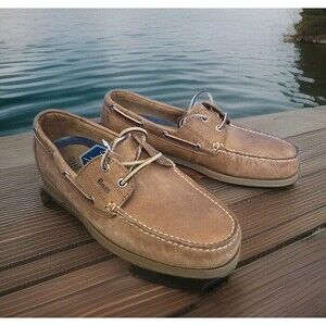 G.H. Bass & Co Seafarer Classic Boat Shoe Docksider Tan Nubuck Men's 11M
